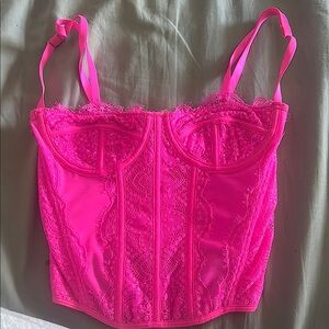 Women's Pink Lace Bustier